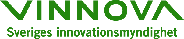 Vinnovas logga i grönt text: Vinnova, Sveriges innovationsmyndighet.